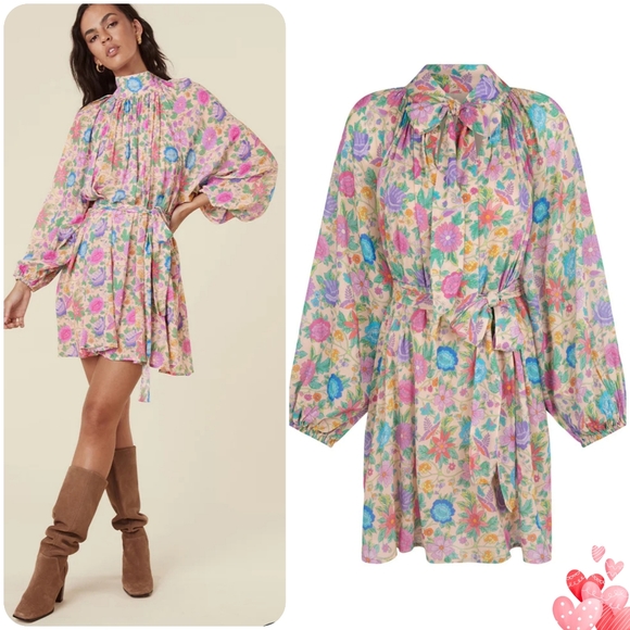 🍒NWT🍒 SPELL MOSSY HIGH NECK MINI DRESS - Picture 6 of 9